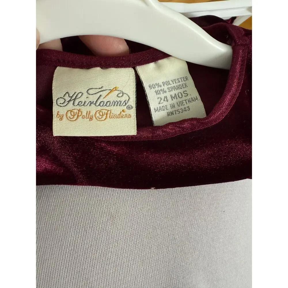 Vintage Heirloom by‎ Polly Flinders dark purple velour two piece outfit